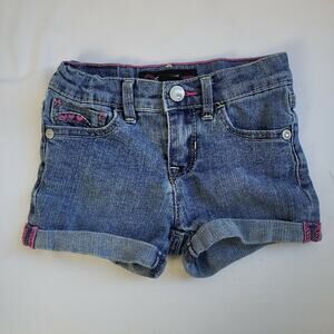 Jordache Girls Blue Flat Front Medium Wash Comfort Denim Jean Shorts Size‎ 2T